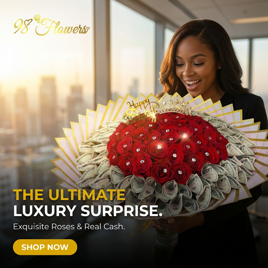 Ultimate Luxury Money Rose Bouquet – Crown Edition Ultimate Luxury Money Rose Bouquet – Crown Edition