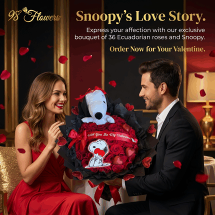 Snoopy-Sized Love Premium Red Roses  