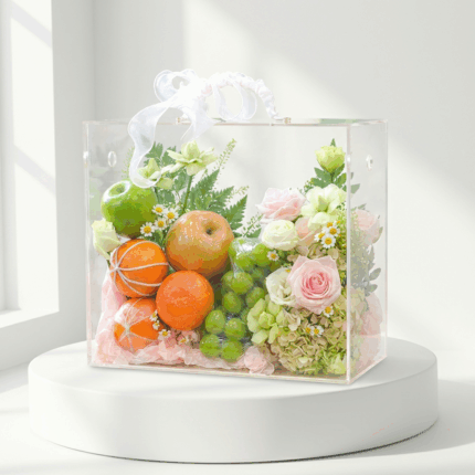 Elegant Fruit & Flower Acrylic Box  