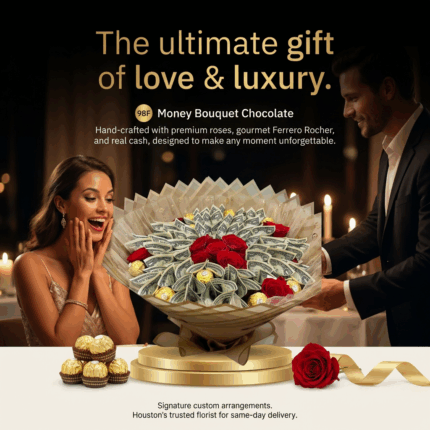 Luxury Money Bouquet Chocolate – 50 Roses  