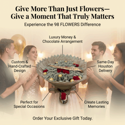 Luxury Money Bouquet Chocolate – 50 Roses  