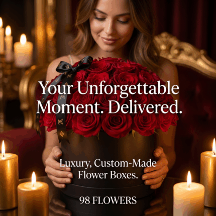 Square Dome Red Rose Box  