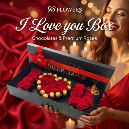 I Love You Box – Premium Roses & Chocolates  