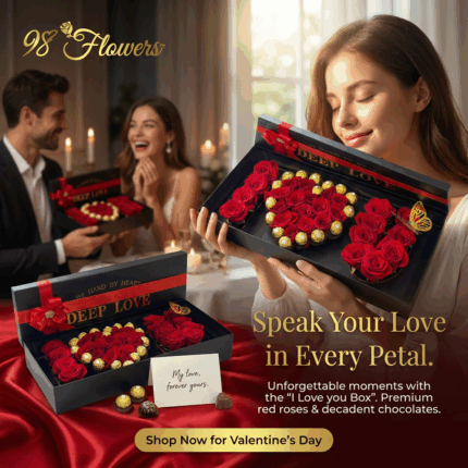I Love You Box – Premium Roses & Chocolates  