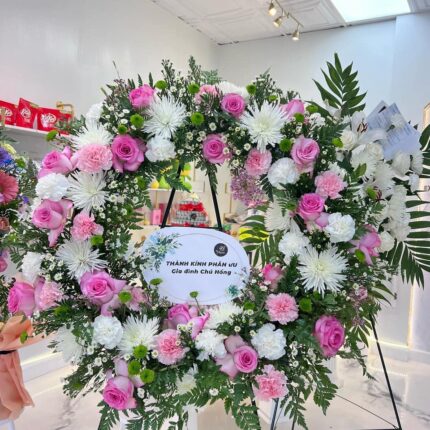 Graceful Pink Tribute Wreath  