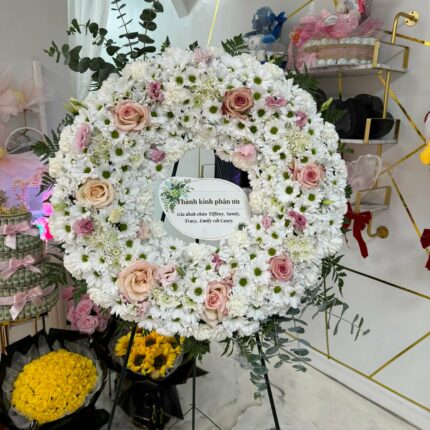 Heavenly Peace Blush & White Wreath  