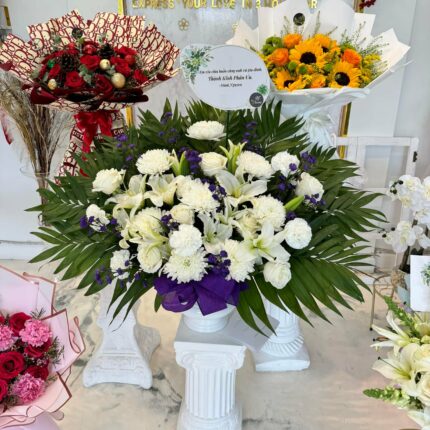 Eternal Light White Lily Wreath  