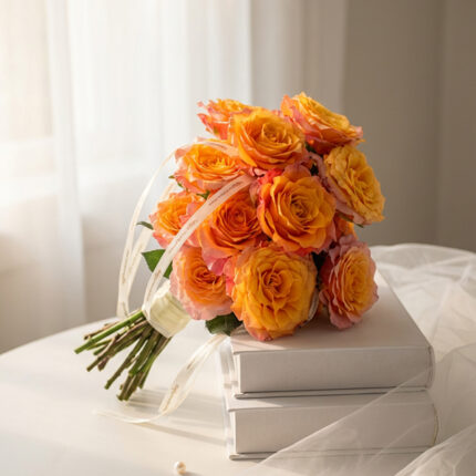 Sunset Bridal Rose Bouquet  