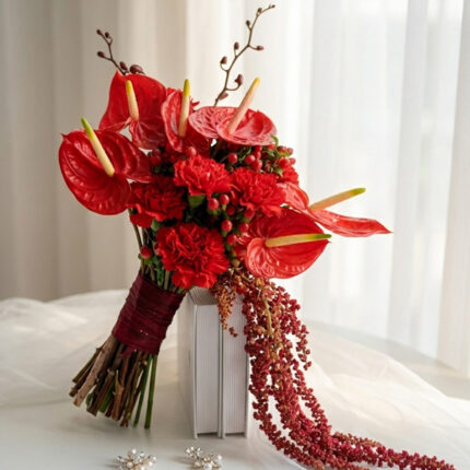 Crimson Elegance Bridal Bouquet  