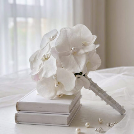 Pure White Orchid Bridal Bouquet  