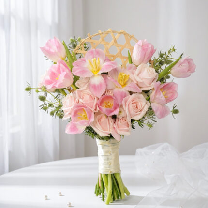 Blush Tulip Rose Bridal BouquetBlush Orchid Rose Bridal Bouquet  