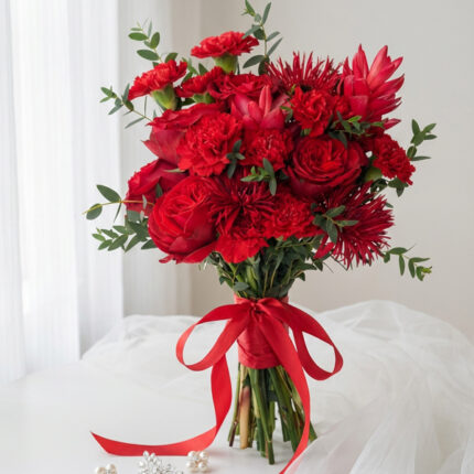 Red Velvet Bridal Bouquet  
