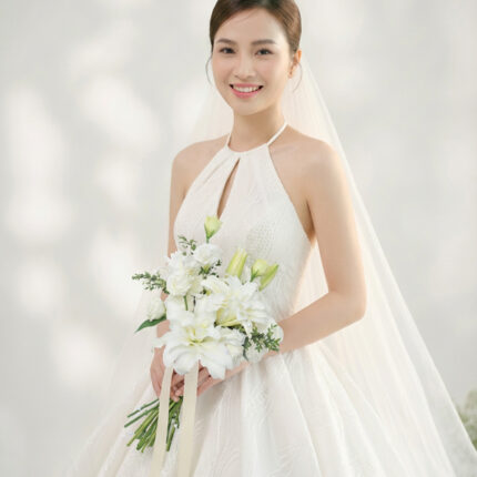 Elegant White Lily Bridal Bouquet  