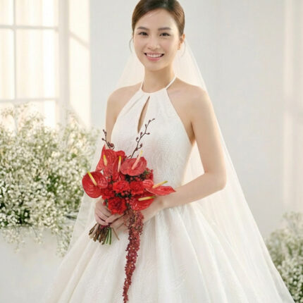 Crimson Elegance Bridal Bouquet  