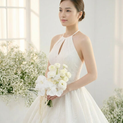 Ivory Orchid Ranunculus Bridal Bouquet  