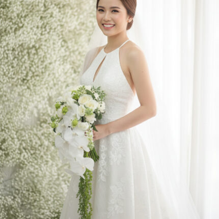 Elegant Orchid Cascade Bridal Bouquet  