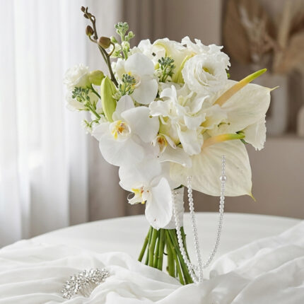 Pearl Elegance Orchid Bridal Bouquet  