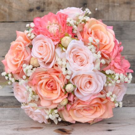 Peach Blush Rose Wedding BouquetBlush Peony Garden Wedding Bouquet  