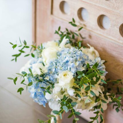 Blue Hydrangea Garden Wedding Bouquet  