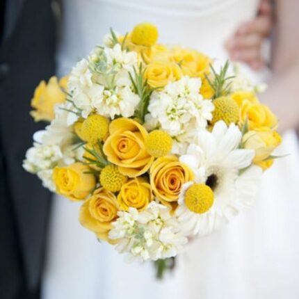 Golden Daisy Rose Wedding BouquetBlush Peony Garden Wedding Bouquet  