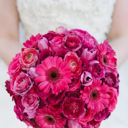 Blushing Fuchsia Garden Wedding Bouquet  