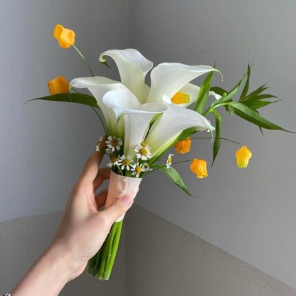 Golden Whisper Calla Lily Wedding Bouquet  