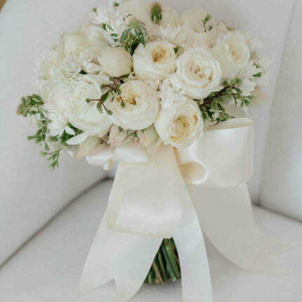Elegant Ivory Garden Bridal BouquetBlush Pink Rose Bridal Bouquet  