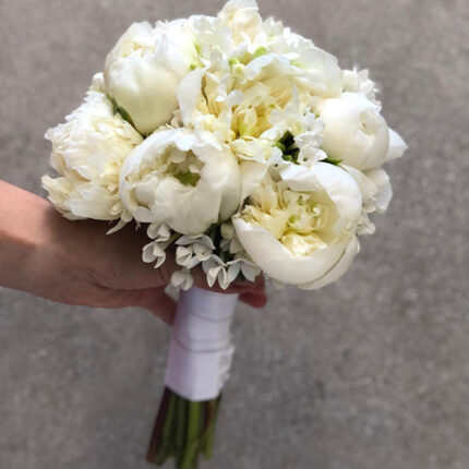 Classic White Peony Wedding Bouquet  