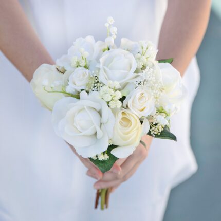 Soft Ivory Rose Wedding Bouquet  