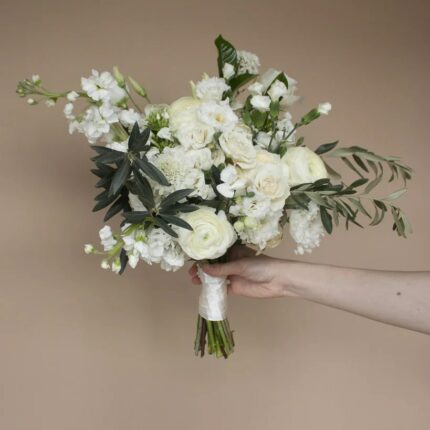 Modern Ivory Garden Bridal Bouquet  