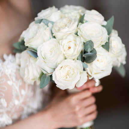 Ivory Garden Rose Wedding BouquetClassic Ivory Tulip Wedding Bouquet  