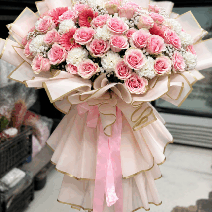 Blush Elegance Grand Rose Bouquet  