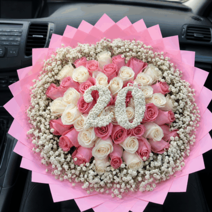 Sweet Blush “20” Rose Bouquet  