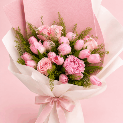 Blush Tulip & Peony Elegance Bouquet  